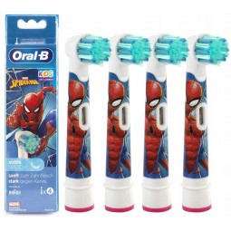 4 oryginalne końcówki do szczoteczki elektrycznej Oral-B z wzorem Spiderman dla dzieci