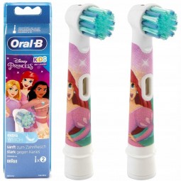 2 x końcówki Oral-B z z wzorem Princess / Księżniczki do szczoteczki elektrycznej dla dzieci