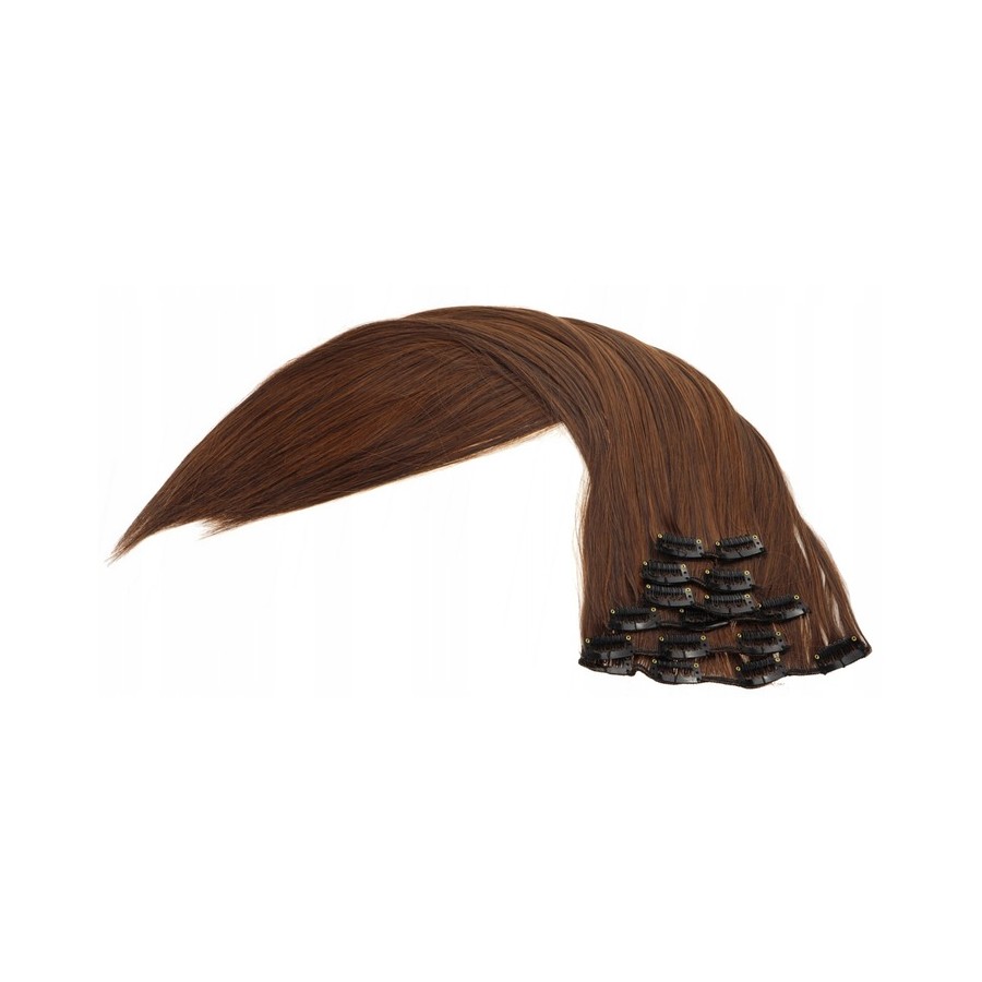 Włosy doczepiane, treska w kolorze brązowym, długość 60 cm