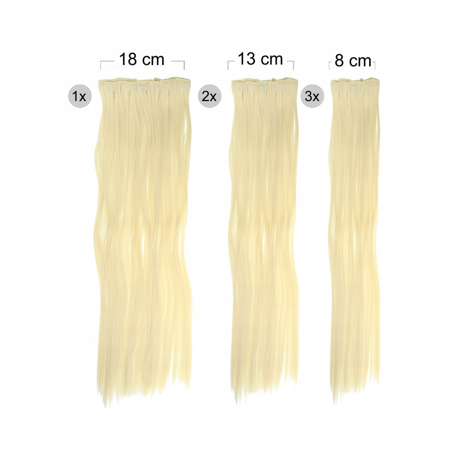 Pasma, włosy doczepiane clip in 60 cm blond