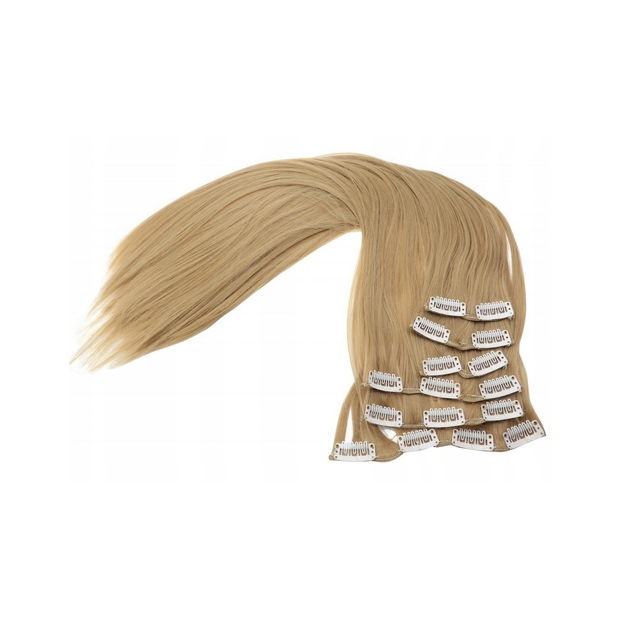 Włosy syntetyczne Blond, długość 60 cm, clip in, treska