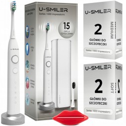 Zestaw szczoteczka soniczna U-Smiler + końcówki + wyciskacz pasty do zębów